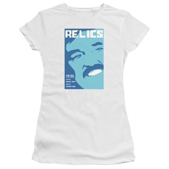 Trevco Star Trek & TNG Season 6 Episode 4 Cap Sleeve Cotton Junior Sheer T-Shirt, White - Extra Large