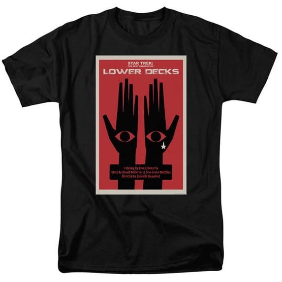 Trevco CBS2182B-AT-8 Star Trek & TNG Season 7 Episode 15 Adult 18-1 Regular Fit Short Sleeve T-Shirt, Black - 5X