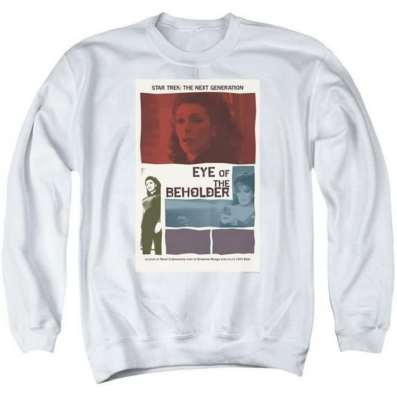 Trevco CBS2185-AS-6 Star Trek & TNG Season 7 Episode 18 Adult Crewneck Sweatshirt, White - 3X