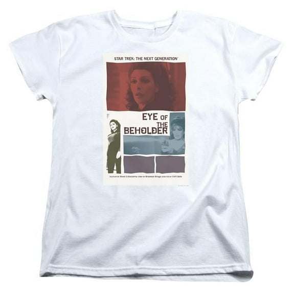 Trevco CBS2185-WT-4 Star Trek & TNG Season 7 Episode 18 Womens Short Sleeve T-Shirt, White - Extra Large