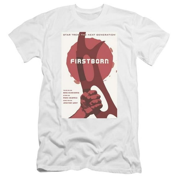 Trevco CBS2188-PSF-4 Star Trek & TNG Season 7 Episode 21 Adult Premium Canvas Slim Fit 30-1 HBO Short Sleeve T-Shirt, White - Extra Large