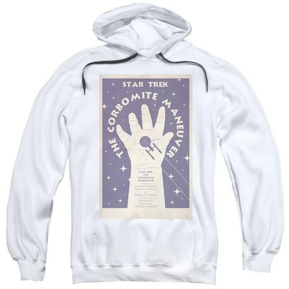 Trevco Star Trek & TOS Episode 10 Adult Pull-Over Hoodie, White - Medium