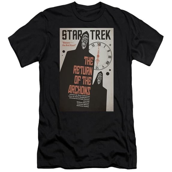 Trevco CBS1958B-PSF-3 Star Trek & TOS Episode 21 Adult Premium Canvas Slim Fit 30-1 HBO Short Sleeve T-Shirt, Black - Large