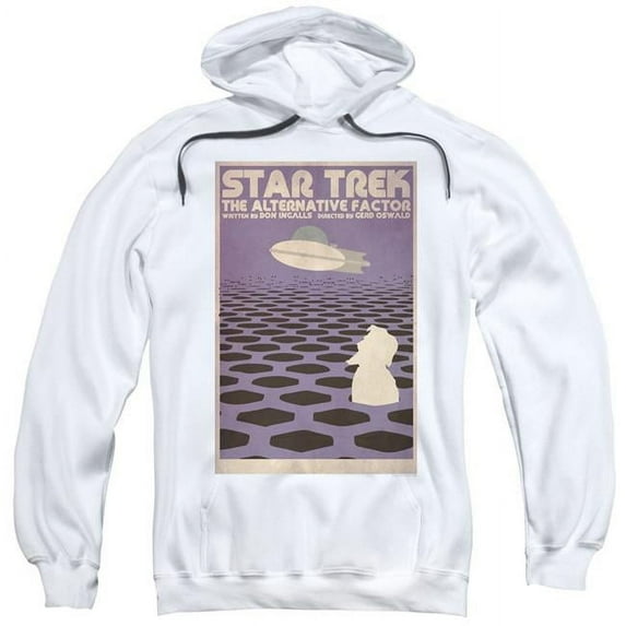 Trevco CBS1964-AFTH-5 Star Trek & TOS Episode 27 Adult Pull-Over Hoodie, White - 2X