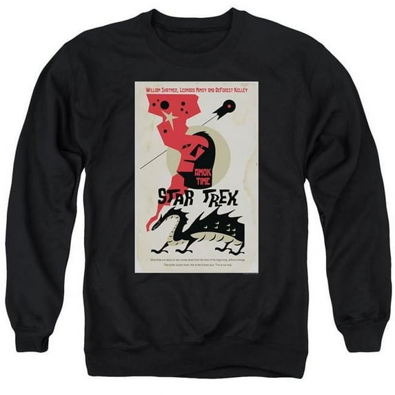 Trevco CBS1967B-AS-4 Star Trek & TOS Episode 30 Adult Crewneck Sweatshirt, Black - Extra Large