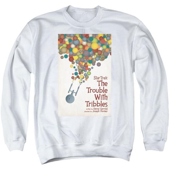 Trevco Star Trek & TOS Episode 44 Adult Crewneck Sweatshirt, White - Extra Large