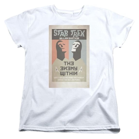 Trevco CBS1942-WT-4 Star Trek & TOS Episode 5 Womens Short Sleeve T-Shirt, White - Extra Large