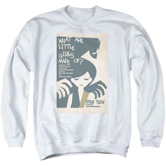 Trevco Star Trek & TOS Episode 7 Adult Crewneck Sweatshirt, White - Medium