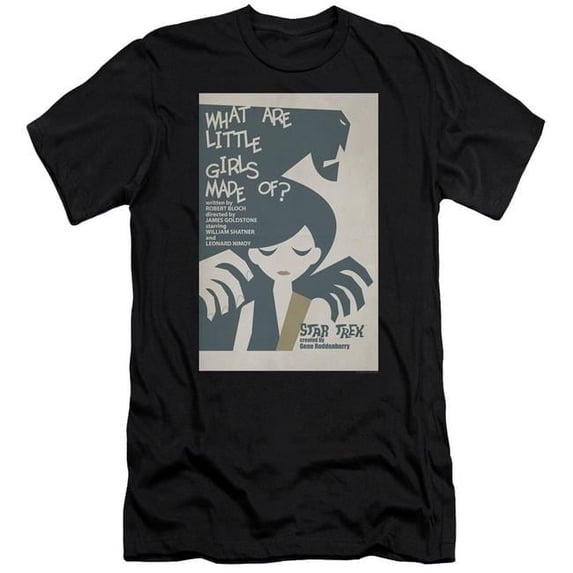 Trevco CBS1944B-PSF-1 Star Trek & TOS Episode 7 Adult Premium Canvas Slim Fit 30-1 HBO Short Sleeve T-Shirt, Black - Small