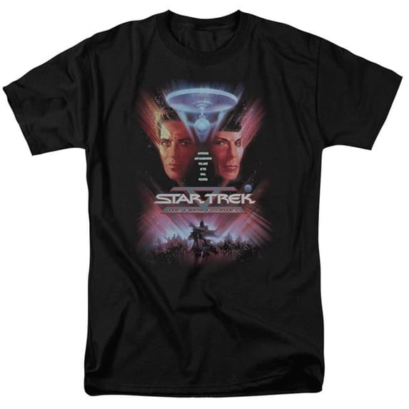 Trevco CBS523-AT-9 Star Trek & The Final Frontier Movie Short Sleeve Adult Cotton 18-1 T-Shirt, Black - 6X
