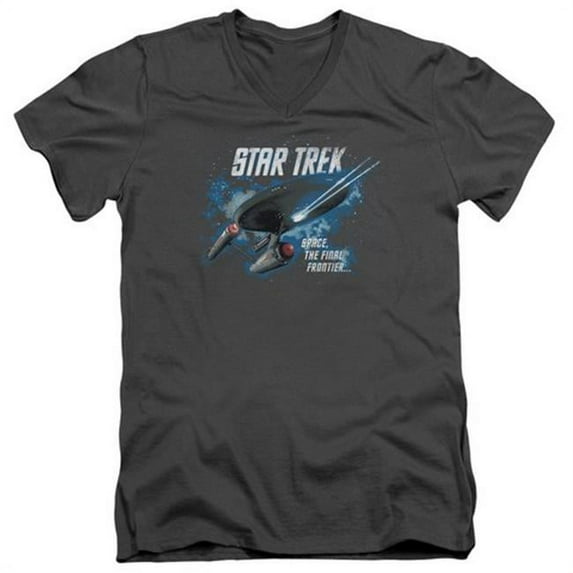 Trevco Star Trek-The Final Frontier - Short Sleeve Adult 30-1 Tee - Charcoal- Extra Large