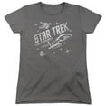 thumbnail image 1 of Trevco  Star Trek & Through Space Short Sleeve Cotton Women T-Shirt, Charcoal - Small, 1 of 1
