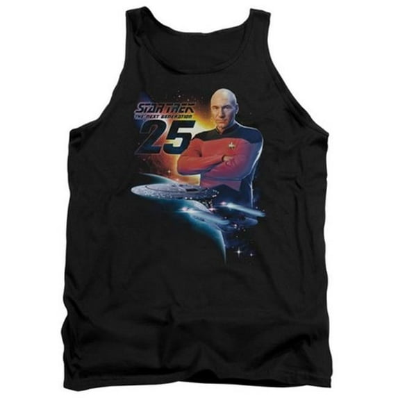 Trevco Star Trek-Tng 25 - Adult Tank Top - Black- Extra Large