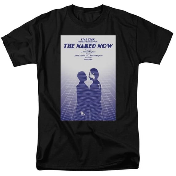 Trevco CBS2019B-AT-3 Star Trek & Tng Season 1 Episode 3 Short Sleeve Adult Cotton 18-1 T-Shirt, Black - Large