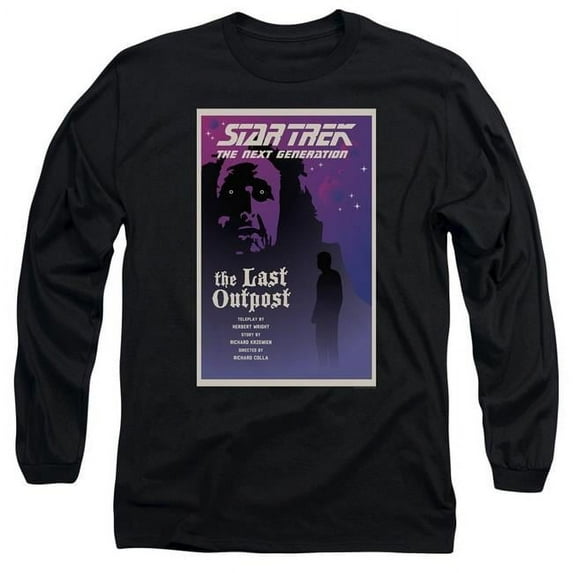 Trevco CBS2021B-AL-1 Star Trek & Tng Season 1 Episode 5 Long Sleeve Adult Cotton 18-1 T-Shirt, Black - Small