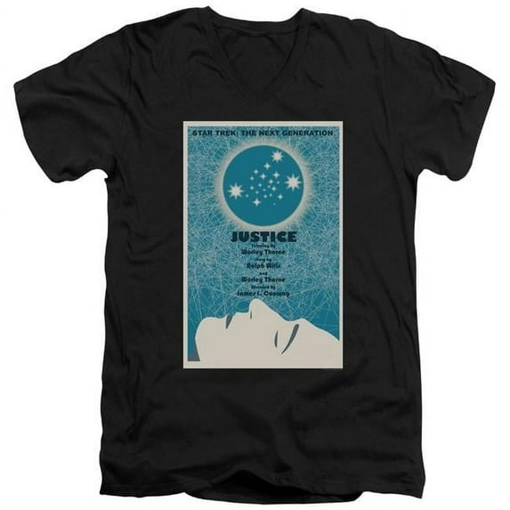 Trevco CBS2024B-AV-5 Star Trek & Tng Season 1 Episode 8 Short Sleeve Adult Cotton V-Neck 30-1 T-Shirt, Black - 2X