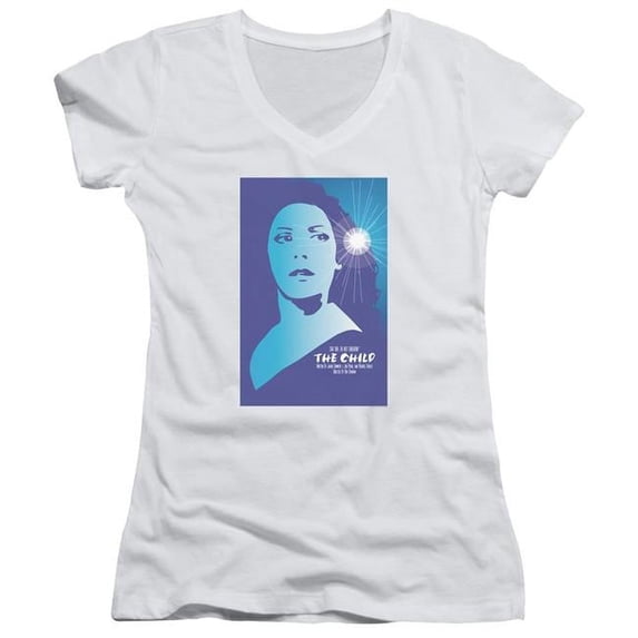 Trevco Star Trek & Tng Season 2 Episode 1 Junior V-Neck Cotton T-Shirt, White - Medium