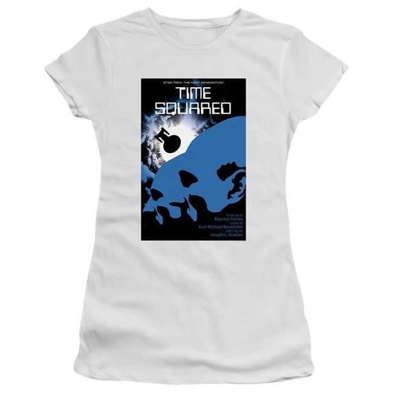 Trevco Star Trek & Tng Season 2 Episode 13 Short Sleeve Junior Sheer Cotton T-Shirt, White - Large