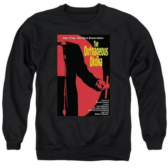 Trevco CBS2046B-AS-4 Star Trek & Tng Season 2 Episode 4 Adult Cotton & Polyster Crewneck Sweatshirt, Black - Extra Large