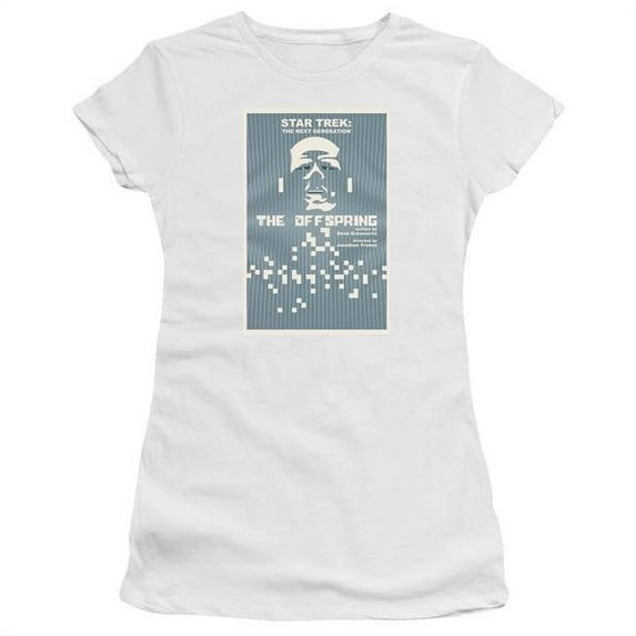 Trevco Star Trek & Tng Season 3 Episode 16 Short Sleeve Junior Sheer Cotton T-Shirt, White - Large