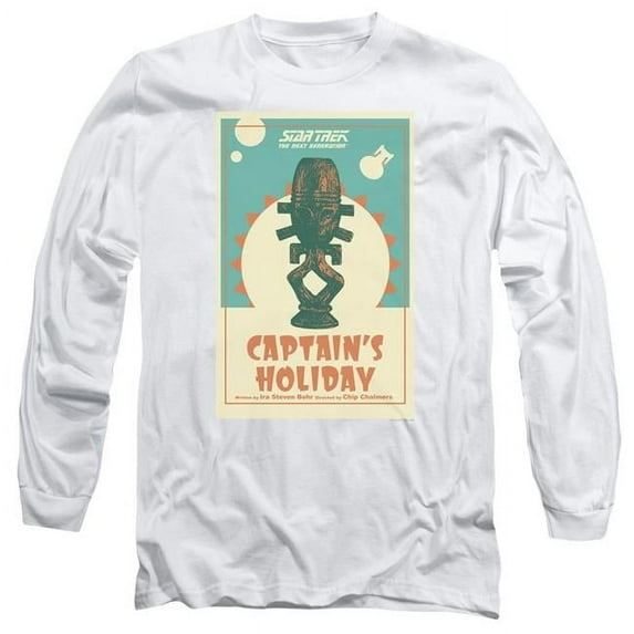Trevco CBS2083-AL-6 Star Trek & Tng Season 3 Episode 19 Long Sleeve Adult Cotton 18-1 T-Shirt, White - 3X