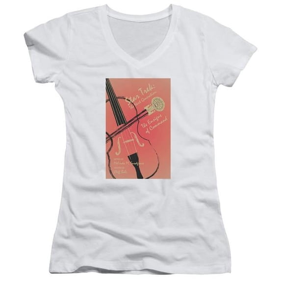 Trevco Star Trek & Tng Season 3 Episode 2 Junior V-Neck Cotton T-Shirt, White - Small