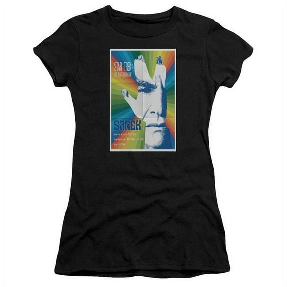 Trevco Star Trek & Tng Season 3 Episode 23 Short Sleeve Junior Sheer Cotton T-Shirt, Black - Medium