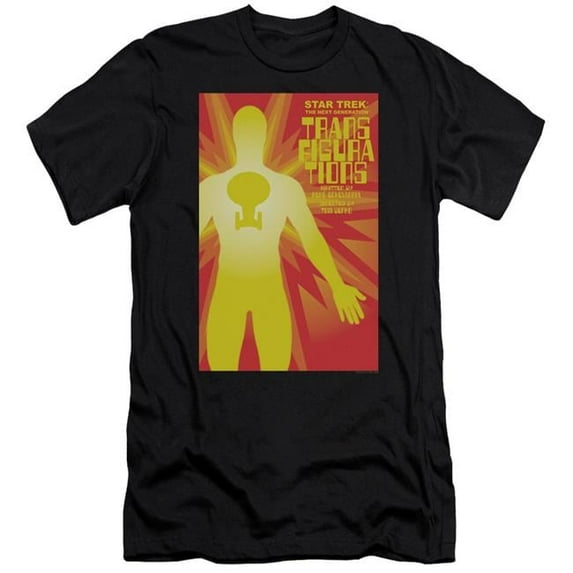Trevco Star Trek & Tng Season 3 Episode 25 Premium Canvas Adult Cotton Slim Fit 30-1 T-Shirt, Black - Extra Large