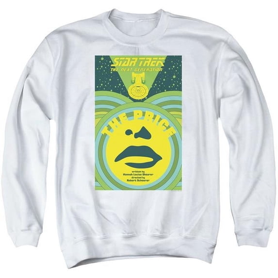 Trevco CBS2072-AS-1 Star Trek & Tng Season 3 Episode 8 Adult Cotton & Polyster Crewneck Sweatshirt, White - Small