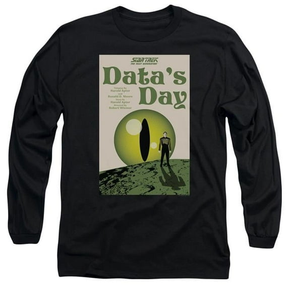 Trevco CBS2101B-AL-4 Star Trek & Tng Season 4 Episode 11 Long Sleeve Adult Cotton 18-1 T-Shirt, Black - Extra Large