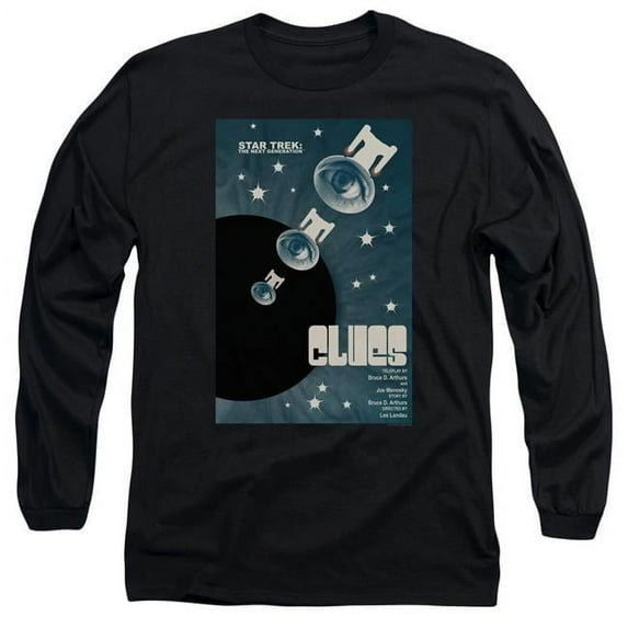 Trevco Star Trek & Tng Season 4 Episode 14 Long Sleeve Adult Cotton 18-1 T-Shirt, Black - Large