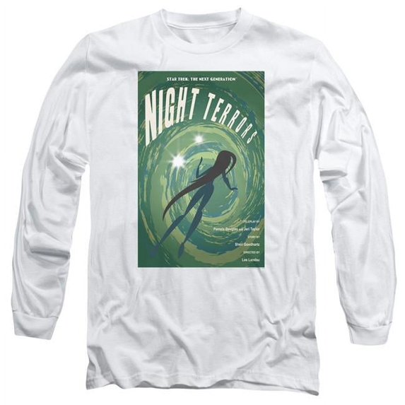 Trevco CBS2107-AL-3 Star Trek & Tng Season 4 Episode 17 Long Sleeve Adult Cotton 18-1 T-Shirt, White - Large