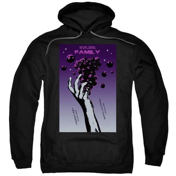 Trevco Star Trek & Tng Season 4 Episode 2 Adult Cotton & Polyster Pull-Over Hoodie, Black - Small