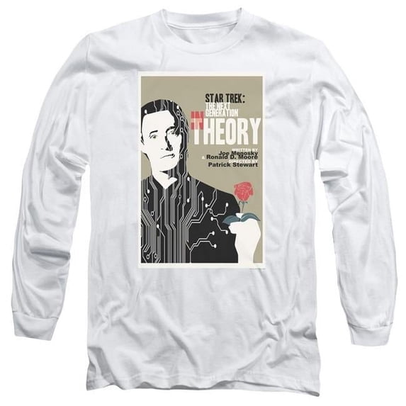 Trevco CBS2115-AL-2 Star Trek & Tng Season 4 Episode 25 Long Sleeve Adult Cotton 18-1 T-Shirt, White - Medium