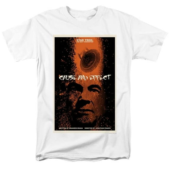 Trevco CBS2134-AT-5 Star Trek & Tng Season 5 Episode 18 Short Sleeve Adult Cotton 18-1 T-Shirt, White - 2X