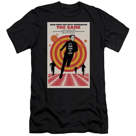 Trevco CBS2122B-PSF-3 Star Trek & Tng Season 5 Episode 6 Premium Canvas Adult Cotton Slim Fit 30-1 T-Shirt, Black - Large