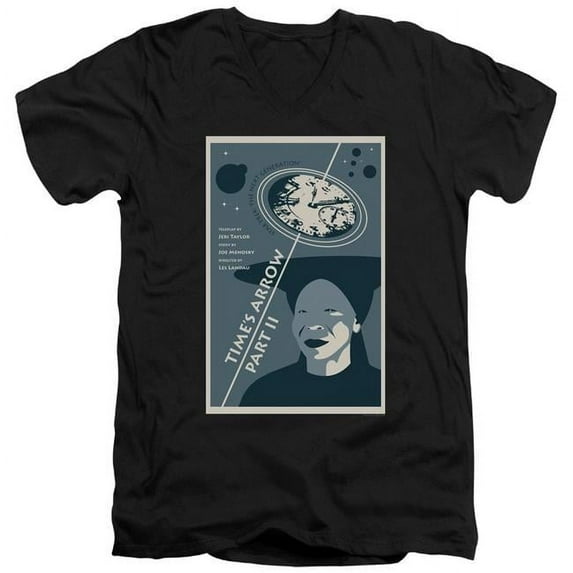 Trevco CBS2143B-AV-2 Star Trek & Tng Season 6 Episode 1 Short Sleeve Adult Cotton V-Neck 30-1 T-Shirt, Black - Medium