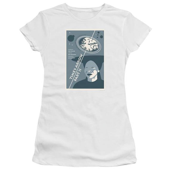 Trevco Star Trek & Tng Season 6 Episode 1 Short Sleeve Junior Sheer Cotton T-Shirt, White - Large