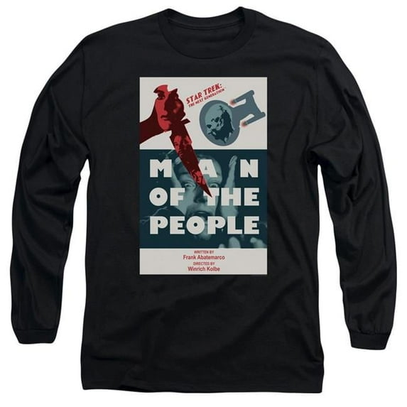 Trevco CBS2145B-AL-1 Star Trek & Tng Season 6 Episode 3 Long Sleeve Adult Cotton 18-1 T-Shirt, Black - Small