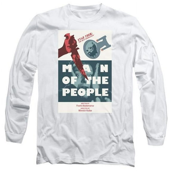 Trevco CBS2145-AL-5 Star Trek & Tng Season 6 Episode 3 Long Sleeve Adult Cotton 18-1 T-Shirt, White - 2X