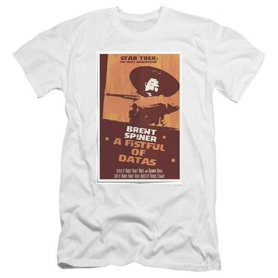 Trevco CBS2150-PSF-3 Star Trek & Tng Season 6 Episode 8 Premium Canvas Adult Cotton Slim Fit 30-1 T-Shirt, White - Large