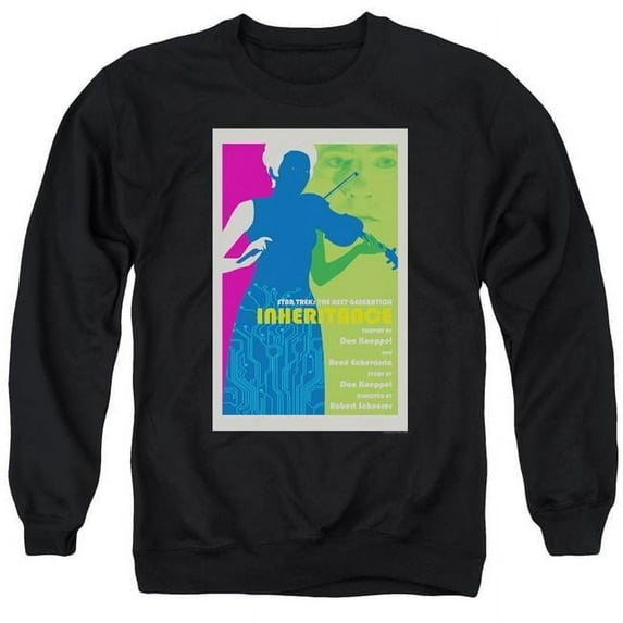 Trevco CBS2177B-AS-3 Star Trek & Tng Season 7 Episode 10 Adult Cotton & Polyster Crewneck Sweatshirt, Black - Large