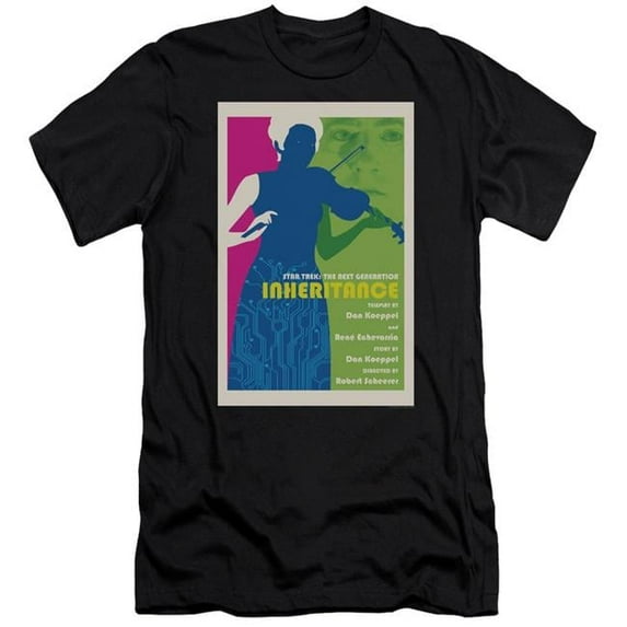 Trevco Star Trek & Tng Season 7 Episode 10 Premium Canvas Adult Cotton Slim Fit 30-1 T-Shirt, Black - 2X