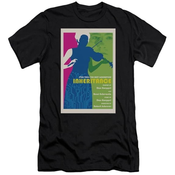 Trevco CBS2177B-PSF-2 Star Trek & Tng Season 7 Episode 10 Premium Canvas Adult Cotton Slim Fit 30-1 T-Shirt, Black - Medium