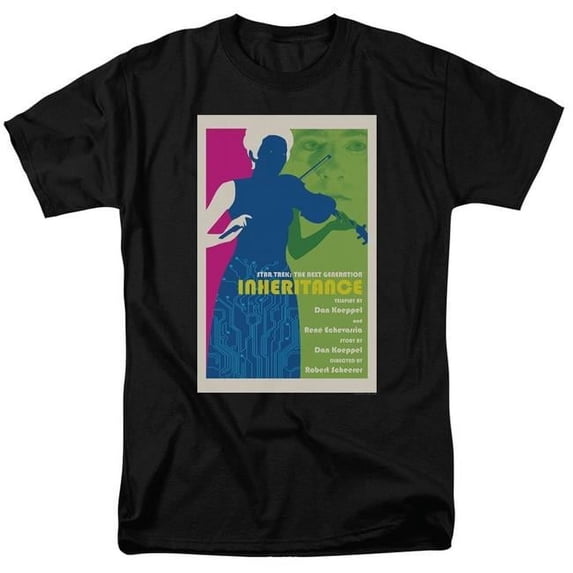 Trevco CBS2177B-AT-1 Star Trek & Tng Season 7 Episode 10 Short Sleeve Adult Cotton 18-1 T-Shirt, Black - Small