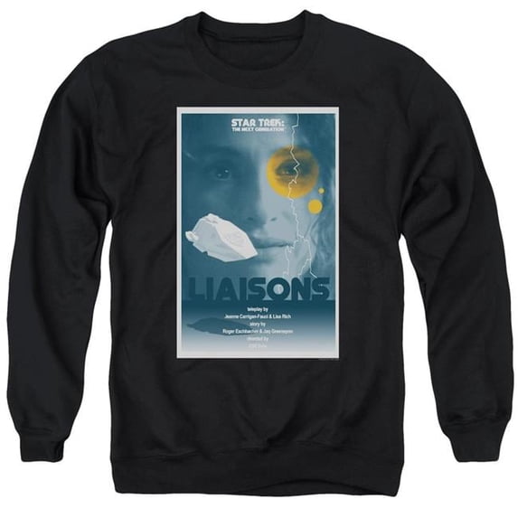 Trevco Star Trek & Tng Season 7 Episode 2 Adult Cotton & Polyster Crewneck Sweatshirt, Black - Medium