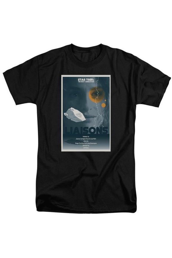 CBS2169B-ATT-5 Star Trek & Tng Season 7 Episode 2 Short Sleeve Adult Cotton Tall 18-1 T-Shirt, Black - 2X