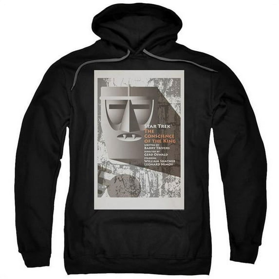 Trevco CBS1950B-AFTH-8 Star Trek & Tos Episode 13 Adult Cotton & Polyster Pull-Over Hoodie, Black - 5X