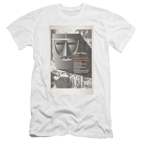 Trevco CBS1950-PSF-1 Star Trek & Tos Episode 13 Premium Canvas Adult Cotton Slim Fit 30-1 T-Shirt, White - Small