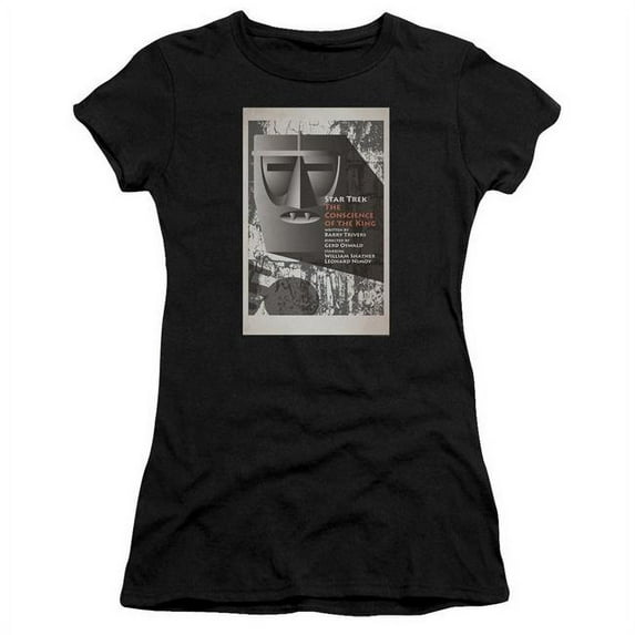 Trevco Star Trek & Tos Episode 13 Short Sleeve Junior Sheer Cotton T-Shirt, Black - Medium